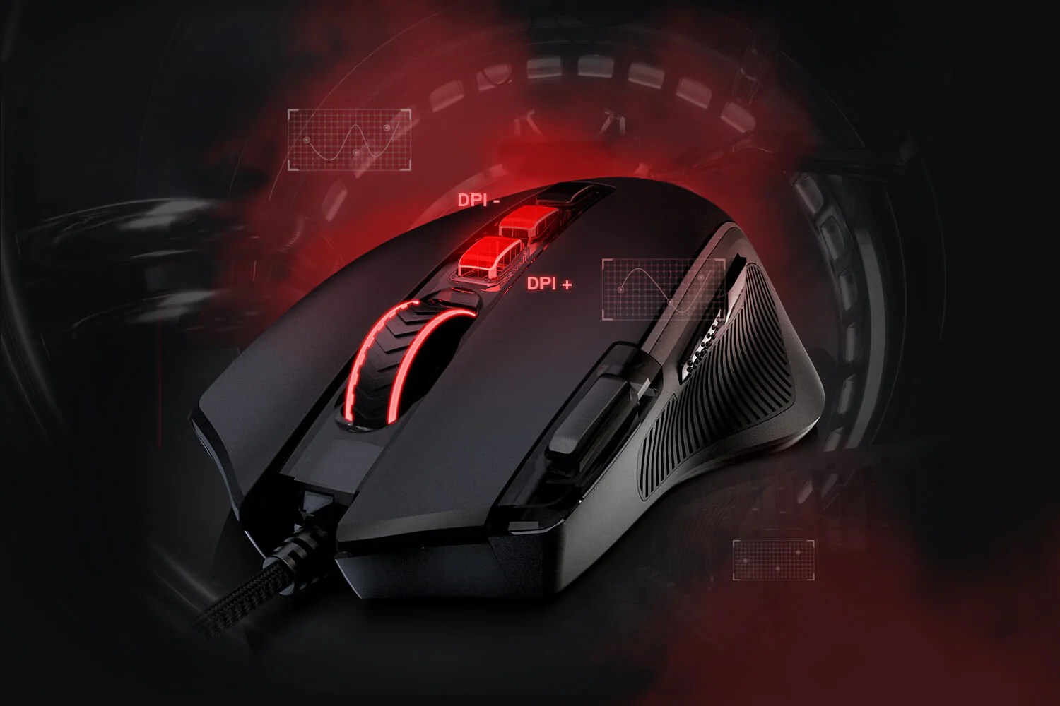 8000 DPI Wired Optical Gamer Mouse with 11 Programmable Buttons & 5 Backlit Modes